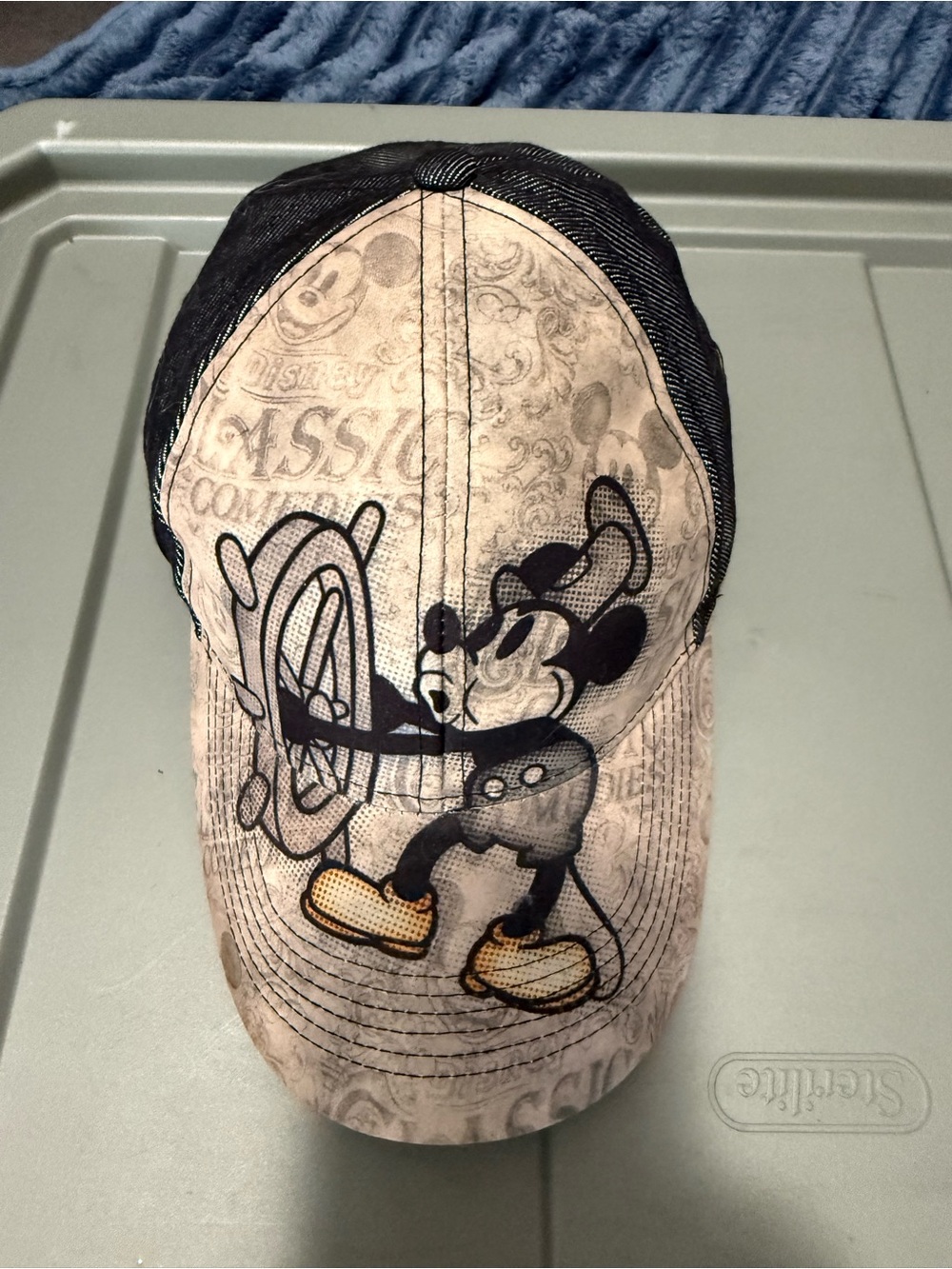 Disney Mickey Mouse Ball Cap- Black & Cream